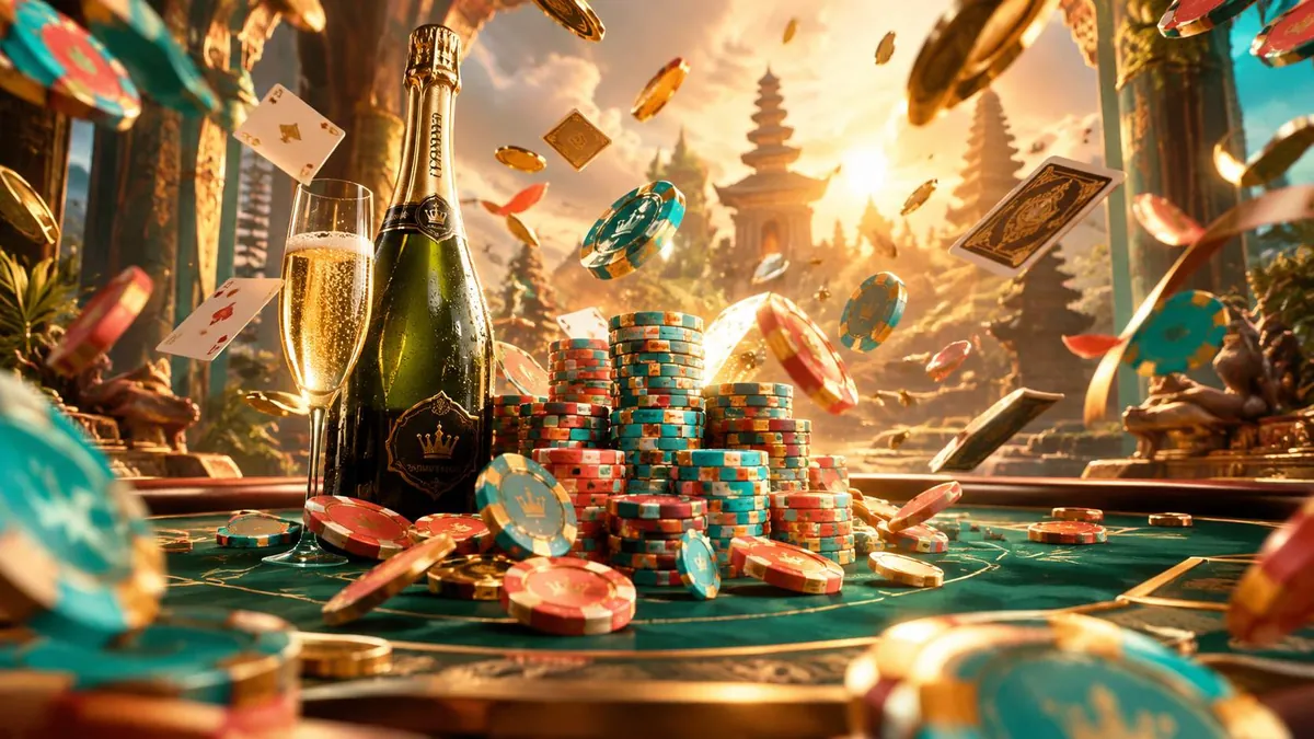 Ilustrasi kud_hero_casino chips and golden casino — panduan Pacuan Kuda Kuda189
